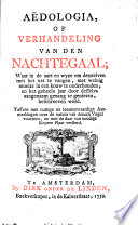 A Dologia Of Verhandeling Van Den Nachtegaal