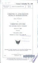 Report of Committee Activities  One Hundred Ninth Congress  January 4  2005 Through December 8  2006 Book