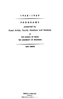 School of Music, Theatre & Dance (University of Michigan) Publications