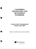 California Negotiation and Settlement Handbook for Judges and Attorneys