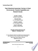 Team Situational Awareness Training in Virtual Environments Book