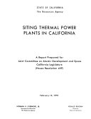 Siting Thermal Power Plants in California