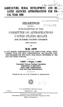 Agriculture, Rural Development, and Related Agencies Appropriations for Fiscal Year 1996: Commodity Futures Trading Commission