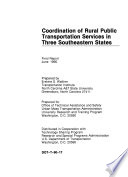 Coordination of Rural Public Transportation Services in Three Southeastern States