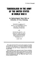 Tuberculosis in the Army of the United States in World War II Book