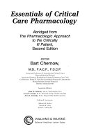 Essentials of Critical Care Pharmacology Book