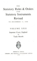 The statutory rules & orders and statutory instruments