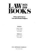 Law Books  1876 1981