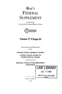 West's federal supplement. Second series