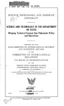 Science, Technology and American Diplomacy