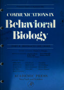 Communications in Behavioral Biology: Abstracts and index - Google Books