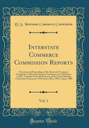 Interstate Commerce Commission Reports, Vol. 1