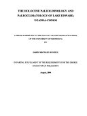 The Holocene Paleolimnology and Paleoclimatology of Lake Edward  Uganda Congo Book