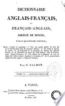 Dictionnaire Francais anglais Et Anglais francais  Abrege de Boyer  Tome I er  II 