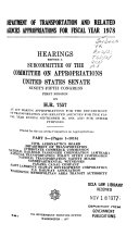 Department of Transportation and Related Agencies Appropriations for Fiscal Year 1978