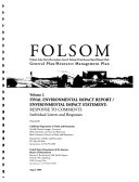 Folsom Lake State Recreation Area and Folsom Powerhouse State Historic Park, General Plan, Resource Management Plan