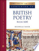 The Facts On File Companion To British Poetry Before 1600