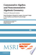 Commutative Algebra and Noncommutative Algebraic Geometry Book