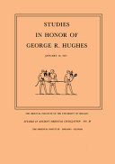 Studies in Honor of George R  Hughes