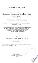 A Short History of the Slocums  Slocumbs and Slocombs of America Book