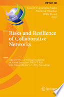 Risks and Resilience of Collaborative Networks Book