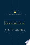 Philosophical Analysis in the Twentieth Century Book