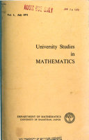 University Studies in Mathematics