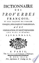 Dictionnaire Des Proverbes François