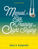 Manual for Ear Training and Sight Singing Book