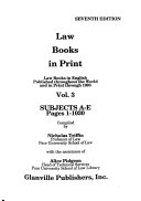 Law Books in Print: Subject index