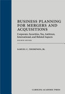 Business Planning for Mergers and Acquisitions Book