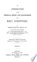Introduction to the Critical Study and Knowledge of the Holy Scriptures Book