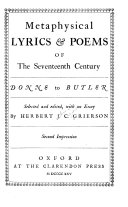Metaphysical Lyrics & Poems of the Seventeenth Century, Donne to Butler