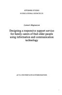 Designing a Responsive Support Service for Family Carers of Frail Older People Using Information and Communication Technology