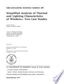 Simplified Analysis of Thermal and Lighting Characteristics of Windows Book