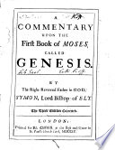A Commentary Upon the First Book of Moses  Called Genesis