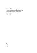 History of the Language Sciences   Geschichte Der Sprachwissenschaften   Histoire Des Sciences Du Langage  2  Teilband