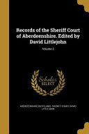RECORDS OF THE SHERIFF COURT O