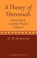 A Theory of Universals: Volume 2
