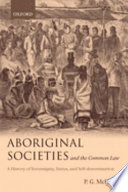 Aboriginal Societies and the Common Law