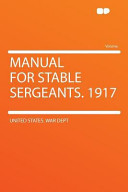 Manual for Stable Sergeants 1917
