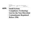 Small system compliance technology list for the nonmicrobial contaminants regulated before 1996