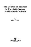 The Concept of Function in Twentieth century Architectural Criticism