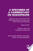 A Specimen Of A Commentary On Shakspeare