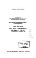 Scope for Railway Transport in Urban Areas