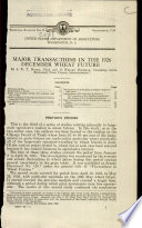 Major Transactions in the 1926 December Wheat Future