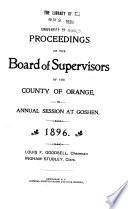 Proceedings of the County Legislature, County of Orange, in Regular Session