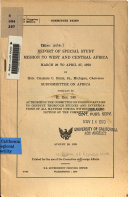 Report of Special Study Mission to West and Central Africa, March 29 to April 27, 1970