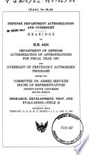 Defense Department Authorization And Oversight