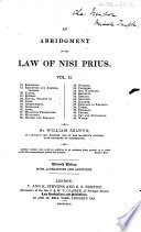 An Abridgment of the Law of Nisi Prius     Sixth Edition  with Additions  Copious MS  Notes